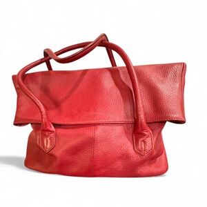 Chic Red Leather Tote Bag